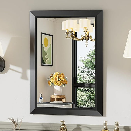 Briivue 20x28 Inch Black Bathroom Mirror