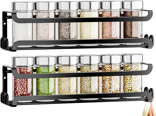 LUCYCAZ 2 Pack Wall Mounted Spice Rack