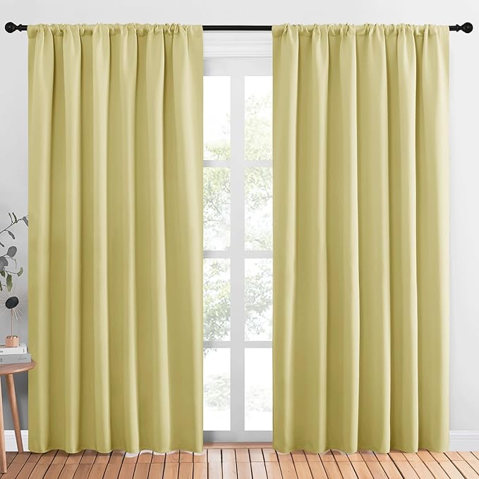 NICETOWN Living Room Curtains, Paler Yellow, 1 Pair, 70 x 84-inch, Home