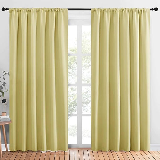 NICETOWN Living Room Curtains, Paler Yellow, 1 Pair, 70 x 84-inch, Home