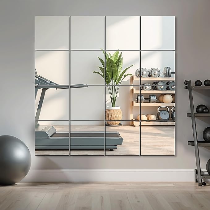 Delma Home Gym Mirrors, Square Large Wall Mirror