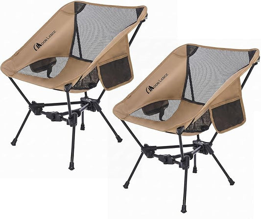 MOON LENCE 2 Pack Portable Camping Chairs Backpacking Chair - The 4th Generation Ultralight Folding Chair - Compact, Lightweight Foldable Chairs for Hiking Mountaineering, Beach