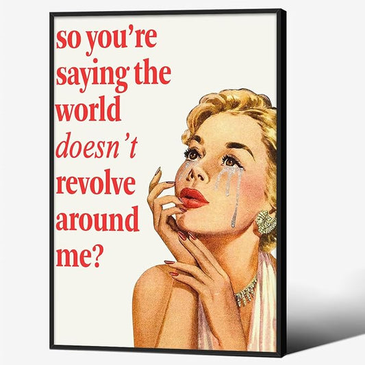 70s Pink Sexy Women Poster Funky Funny Quote Wall Art Retro Housewife Picture