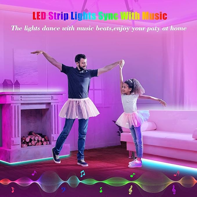 Tenmiro 65.6ft Led Strip Lights Smart Led Light Strips Music Sync Color