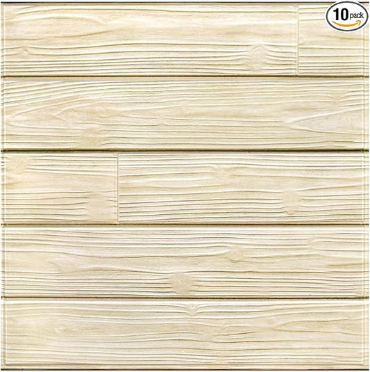 COMSTICKC Peel and Stick Faux Wood Wall Sticker Wall Panels, Ultra-Light Thin