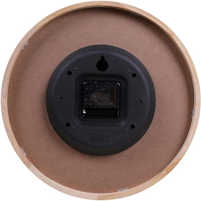 Kesin 12 Inches Wooden Round Silent Wall Clock White Wood Wall Clocks Analog