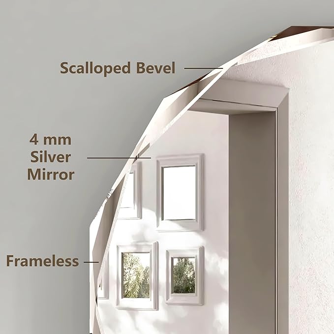Bathroom Mirrors for Over Sink, Round Frameless Mirrors for Wall, 20x20 Inch