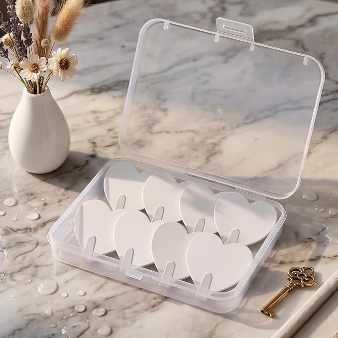 Heart Wall Hooks, 8 Pack, Cute White Decorative Accessories, Purse Hanger