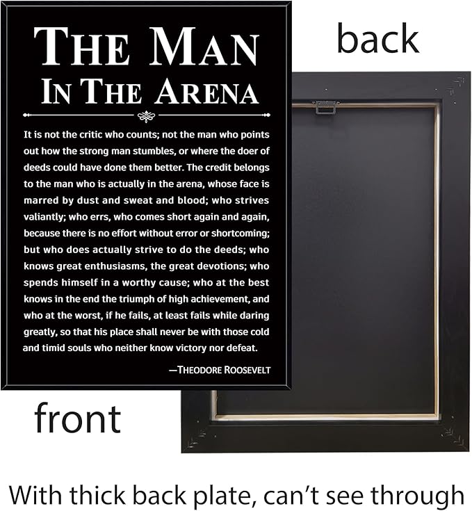Howwii Office Wall Art Inspirational Decor The Man in the Arena Framed