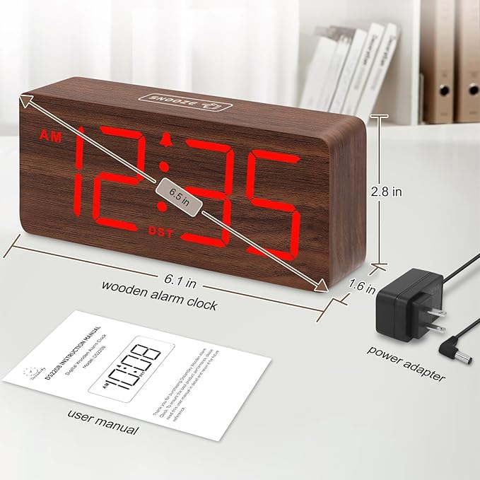 DreamSky Wooden Digital Alarm Clock