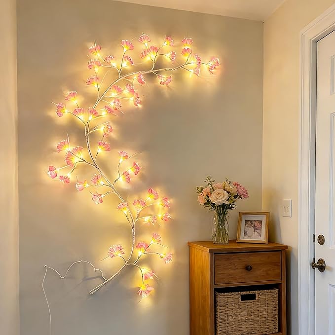 Cherry Blossom Tree Branch Lights: Cherry Blossom Willow Vine Garland