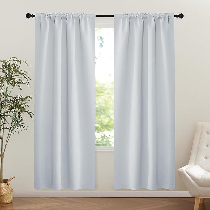 NICETOWN 1 Panel Room Darkening French Door Curtain, Thermal Insulated Front