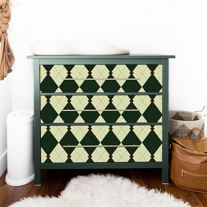 Simon&Siff Retro Peel and Stick Wallpaper Black and Green Wallpaper Vintage