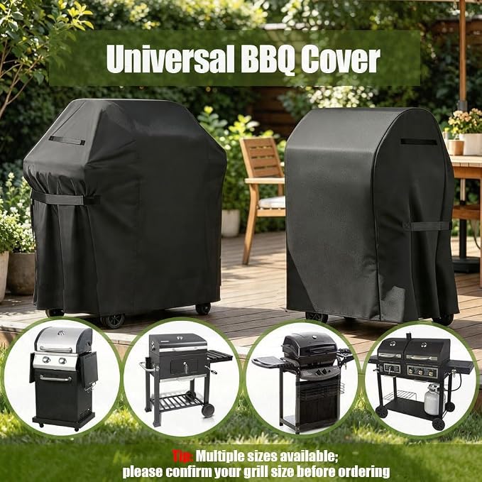 Grill Cover, 53-inch Heavy Duty Oxford Outside Waterproof Grill Covers, Dust-Proof Windproof UV Resistant BBQ Gas Cover Fit Most Brands Char Broil, Weber, Brinkmann, Holland