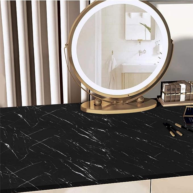 Abyssaly Black Marble Contact Paper Peel and Stick Countertops Waterproof Stick
