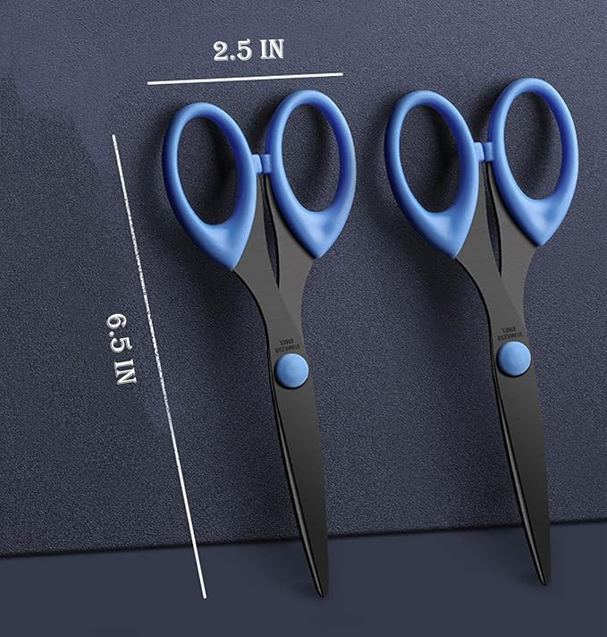 3 Pack 6.5" Multi-Purpose Scissors, Arts and Crafts Scissors,for Office, Home, School and Sewing(Purple)