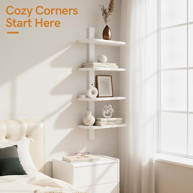 Afuly White Floating Shelves for Wall Display Shelf Unit Modern Decorative