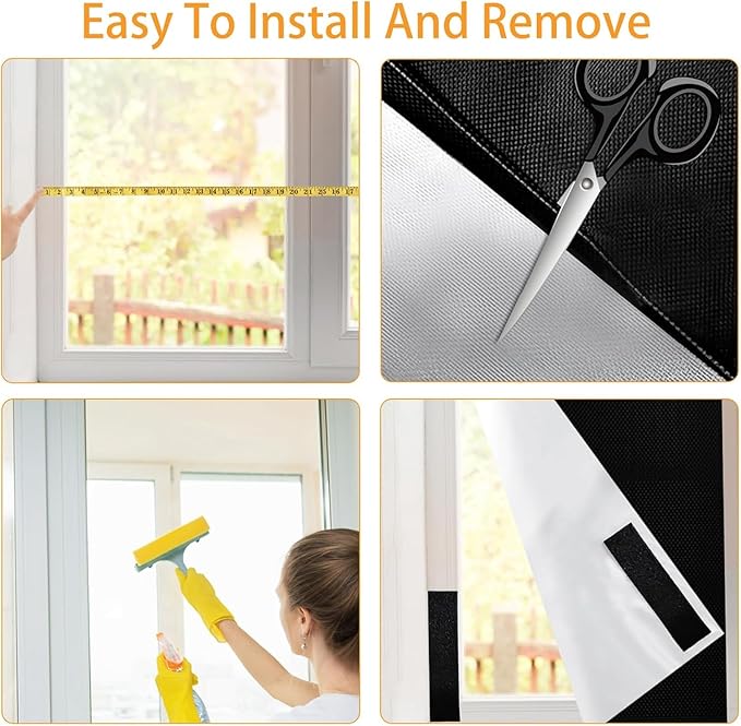 Blackout Window Cover，39 x57 inches Portable Black Out Blinds Stick On Window
