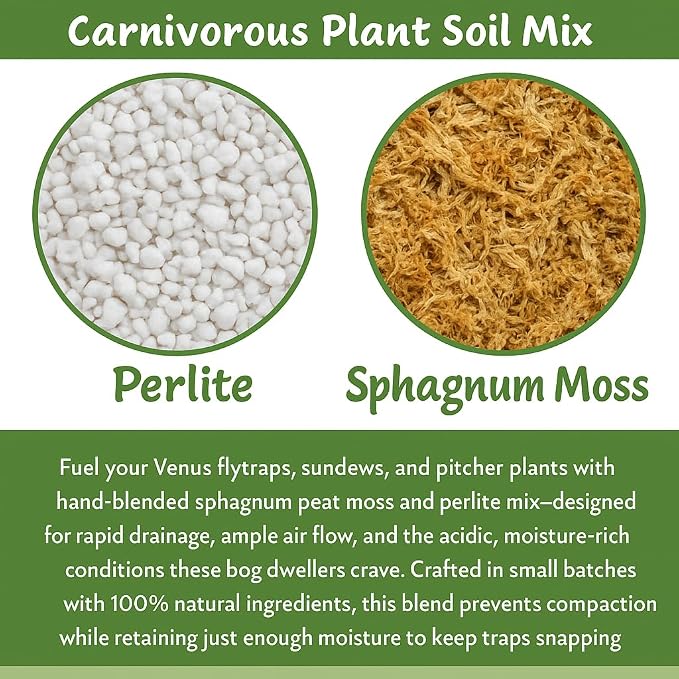 Gardenera Sphagnum Moss Potting Mix for Carnivorous Plants - 20 Quart - Moss and Perlite Blend for Potting Venus Fly Traps, Sarracenia, Pitcher Plants (4 Bags of 5QT)