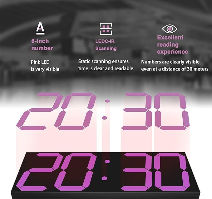 CHKOSDA LED Large Digital Wall Clock, Oversize Wall Clock