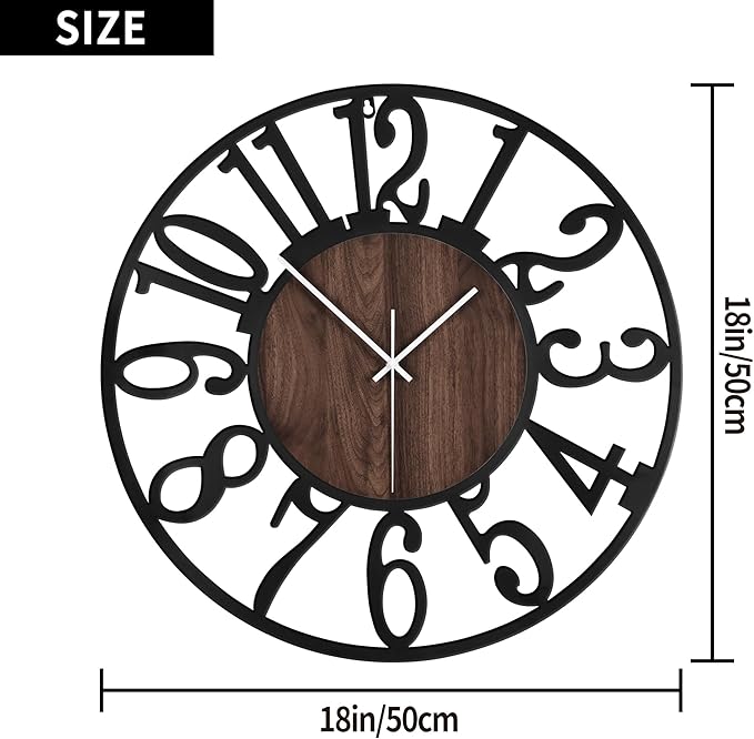 1st owned Large Wall Clock for Living Room Decor- 20" Decorative Antique Silent