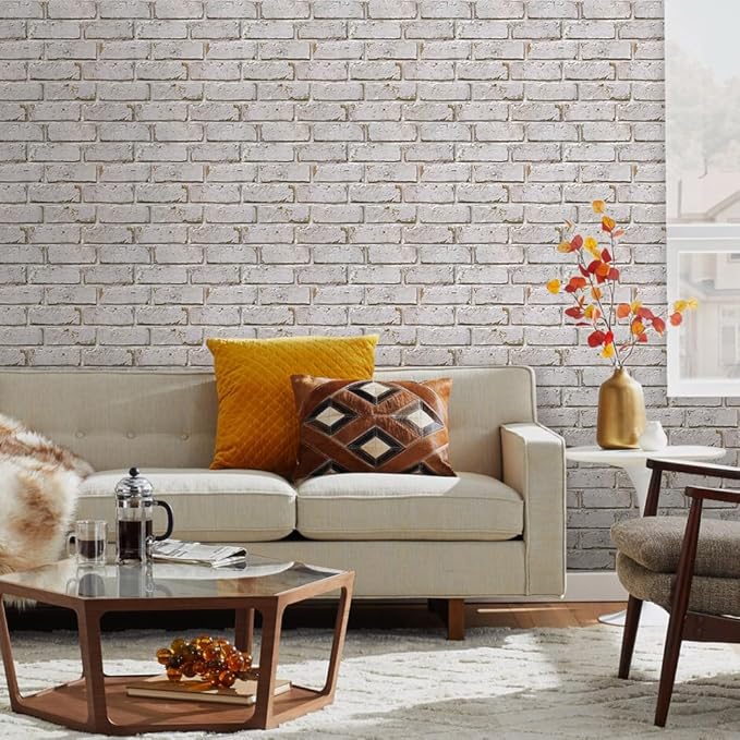 COMSTICKC 3D Faux Brick Wall Panels Peel and Stick, Small Size Self Adhesive