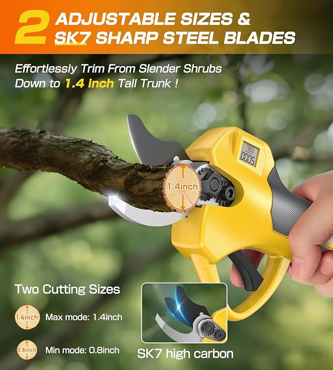 Electric Pruning Shears for DeWalt 20V Max Cordless1.4 Inches Branch Cutter Battery Pruning Shears with LCD Display Power Scissors for Gardening Tree Trimming, Bare Tool Only (NO Battery)