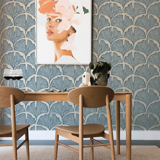 Tempaper x Novogratz Waverly Blue Feather Palm Removable Peel and Stick