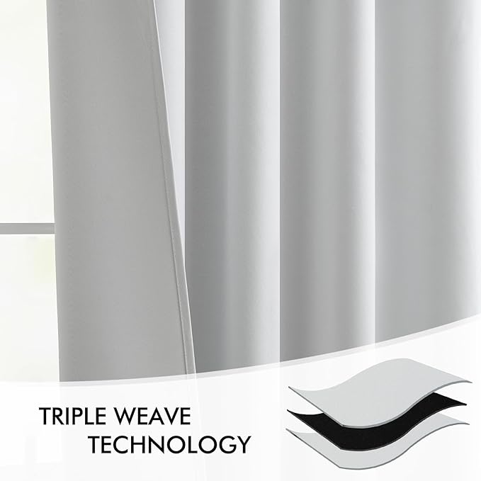 MIULEE Back Tab Light Blocking Curtains 120 Inch Long 2 Panels Set