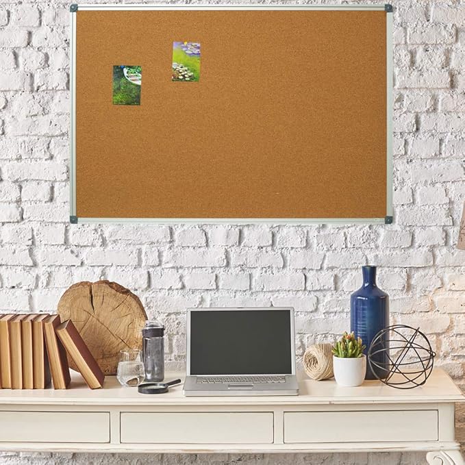 Lockways Cork Board Bulletin Board, 2 Pack Double Sided Corkboard 36" x 24"