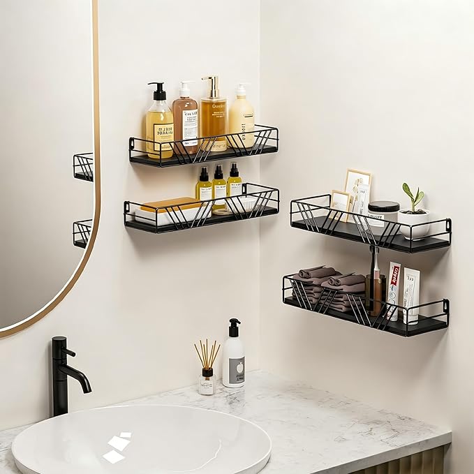 Floating Shelves for Wall, 4 Sets Rustic Wall Mounted Shelves