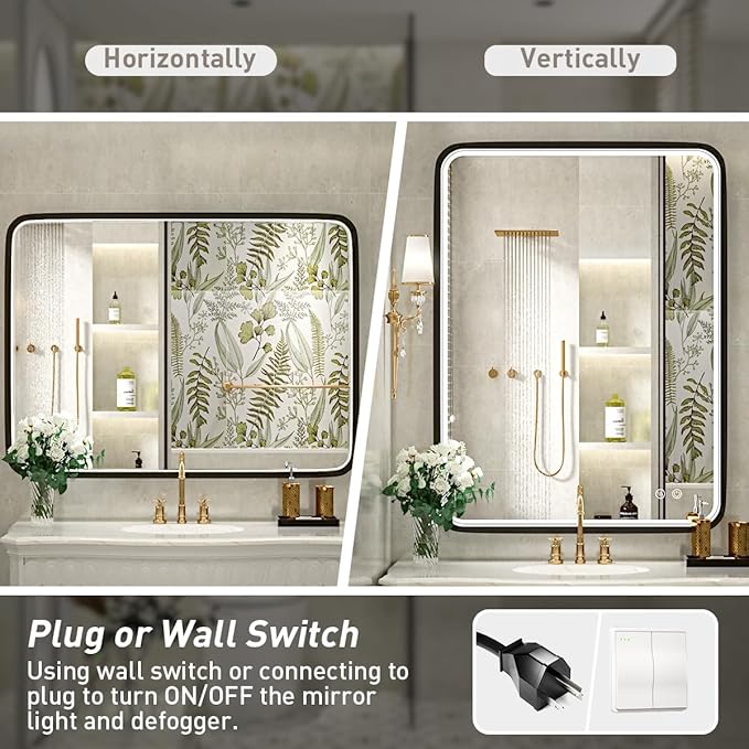 36x28 Inch LED Bathroom Mirror