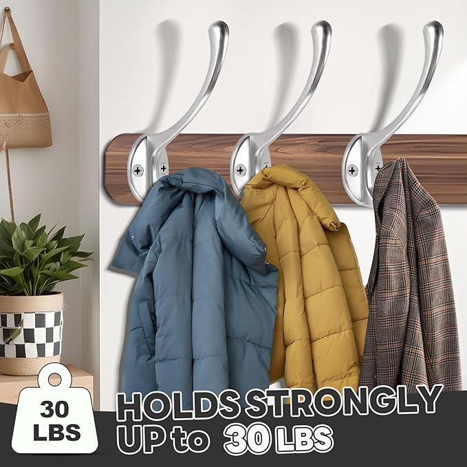 Wall Hooks for Hanging, 20-Pcs Heavy Duty Metal Coat Hooks, for Living Room