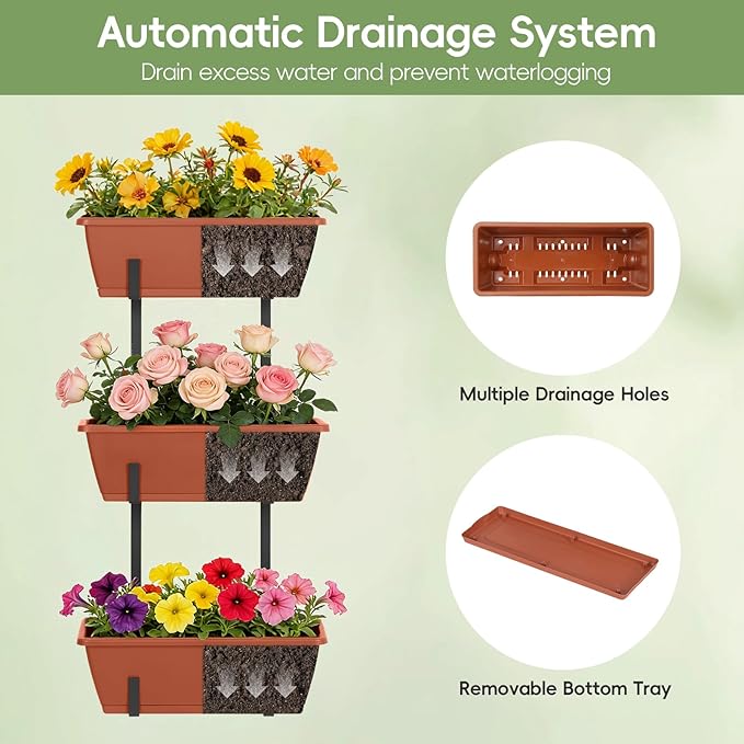 OYEAL Railing Planter Box Window Boxes Planters