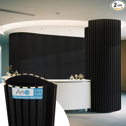 Art3d 2-Pack Acoustic Wood Slat Wall Panel
