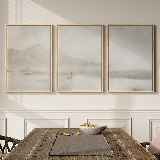 Framed Christian Wall Art Set of 3, Jesus Leaves the 99 Sheep Framed Canvas