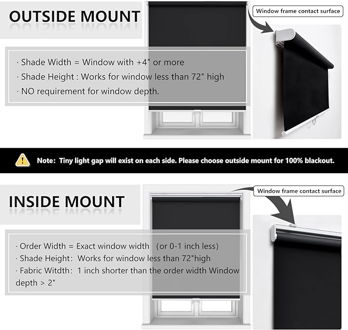 Cordless Roller Shades Blackout Blinds