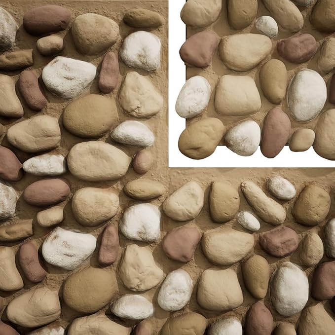 EverStone River Rock Faux Rock Panel, Canyon Dune Color