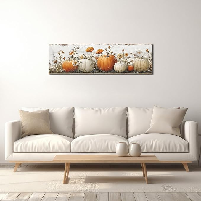 Large Pumpkin Wall Art Fall Wall Decor Farmhouse Kitchen Pictures Wall Decor