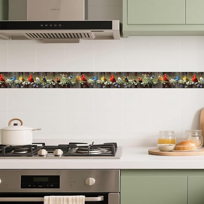 IVN Wallpaper Border Peel and Stick Wall Bird Decorative Wall Trim Self