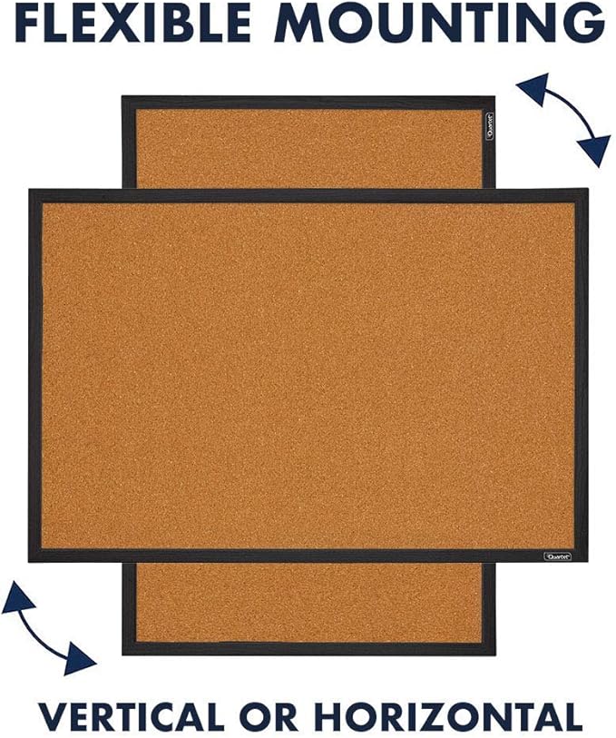 Quartet Cork Bulletin Board, Framed Corkboard, Message Board, Vision Board