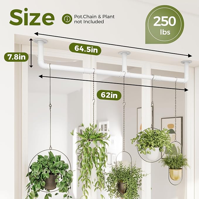 Bamworld Window Plant Hanger Indoor 63in Hanging Planters