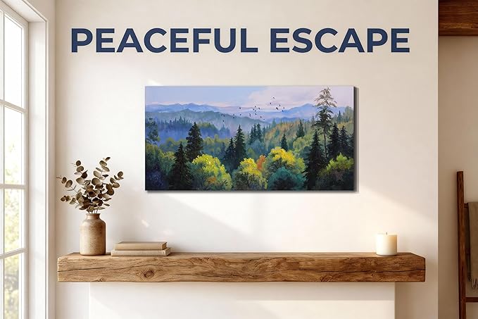Ardemy Forest Landscape Canvas Painting 40"x20"