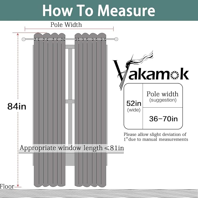 Yakamok Green 100% Blackout Curtains, Total Blackout Lined Curtain Panels