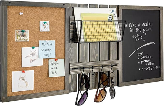 MyGift 3 Panel Wall Mounted Entryway Bulletin Board Combo Set