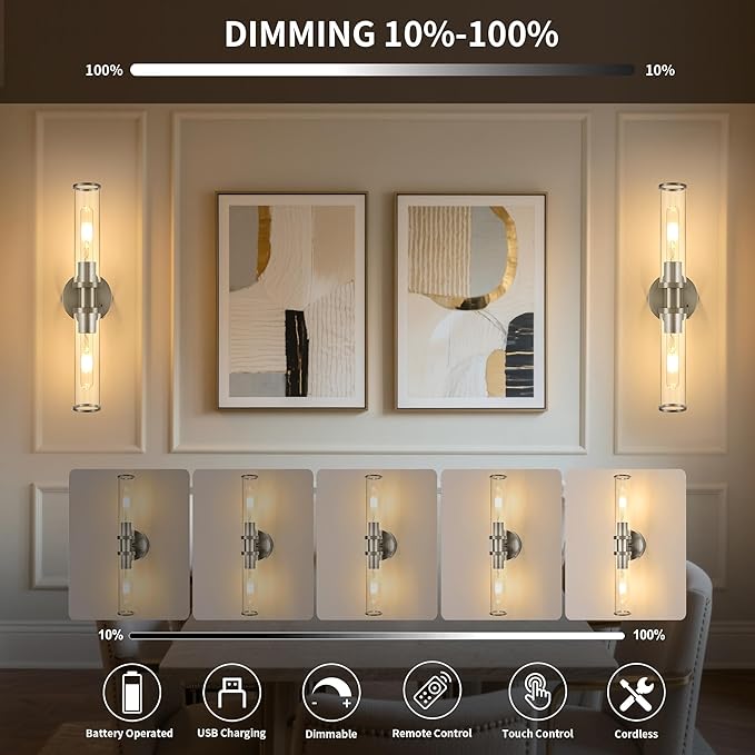 Rechargeable Battery Wall Sconce