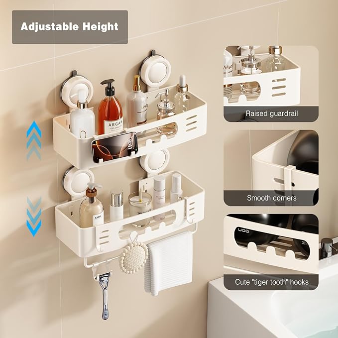 Voldra Shower Caddy Suction Cup, Shower Shelves