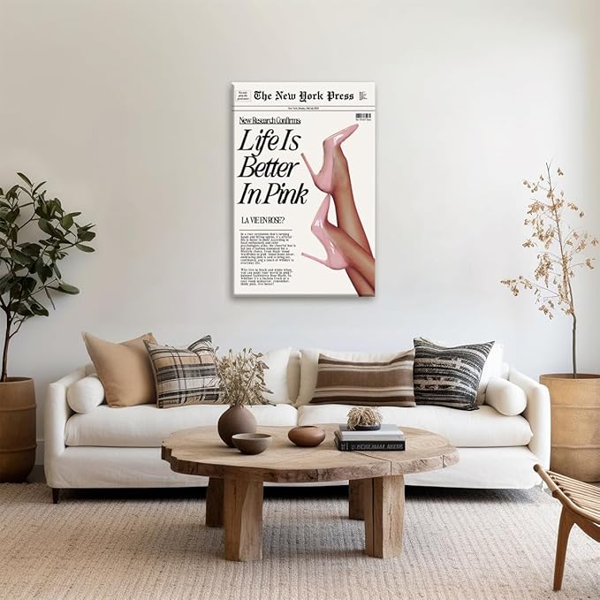 Trendy Baby Pink Poster 70s Canvas Prints The New York Press Wall Art Life Is