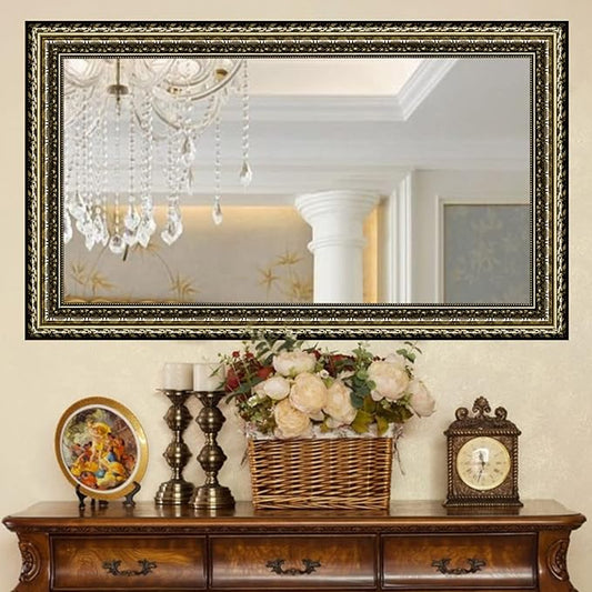 Black&Gold Framed Rectangle Bathroom Mirrors