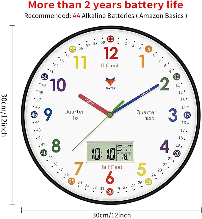 Foxtop Digital and Analog Learning Clock